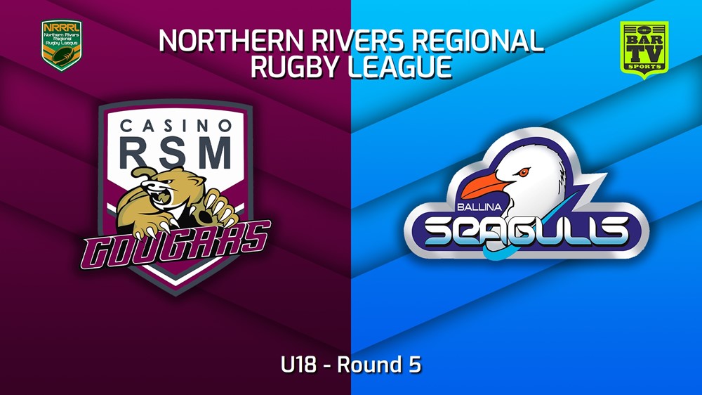 220805-Northern Rivers Round 5 - U18 - Casino RSM Cougars v Ballina Seagulls Slate Image