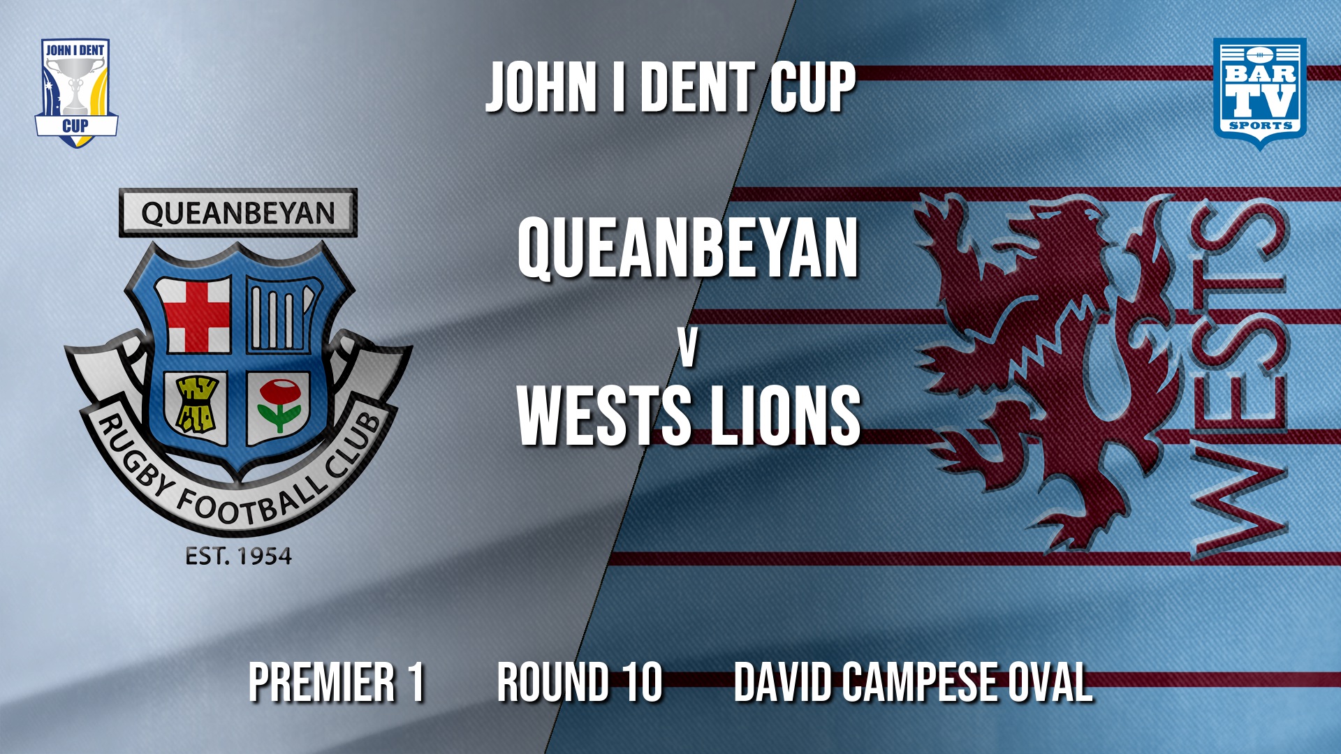 John I Dent Round 10 - Premier 1 - Queanbeyan Whites v Wests Lions Slate Image