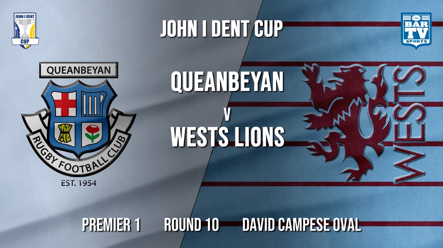 John I Dent Round 10 - Premier 1 - Queanbeyan Whites v Wests Lions Slate Image