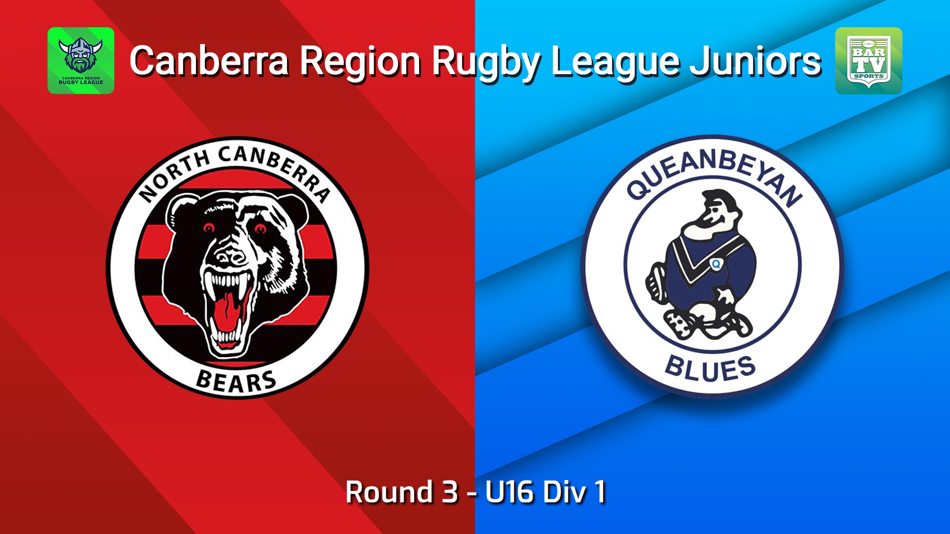 260515-video-Canberra Region Rugby League Juniors Round 3 - U16 Div 1 - North Canberra Bears v Queanbeyan Blues Juniors Slate Image