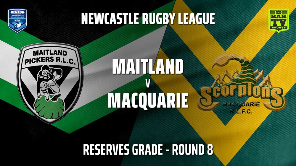 210522-Newcastle Rugby League Round 8 - Reserves Grade - Maitland Pickers v Macquarie Scorpions Slate Image