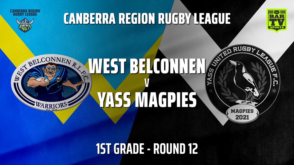 210718-Canberra Round 12 - 1st Grade - West Belconnen Warriors v Yass Magpies Slate Image