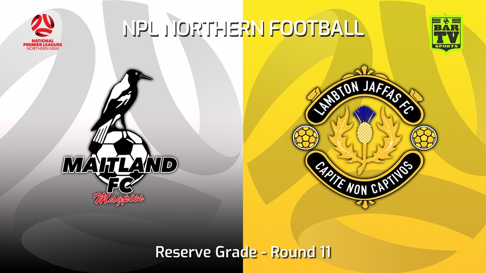 MINI GAME: NNSW NPLM Res Round 12 - Maitland FC Res v Lambton Jaffas FC Res Slate Image
