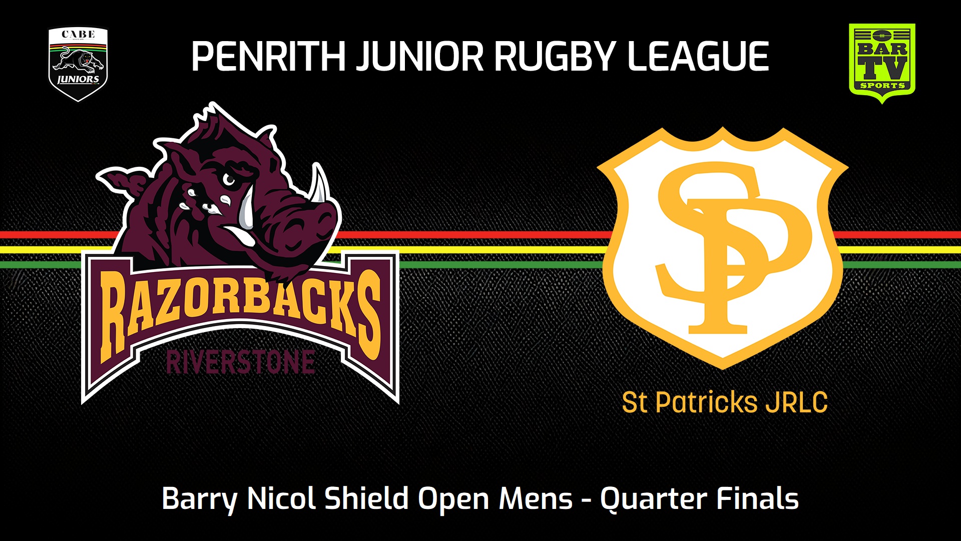 240818-video-Penrith & District Junior Rugby League Quarter Finals  - Barry Nicol Shield Open Mens - Riverstone Razorbacks v St Patricks Slate Image