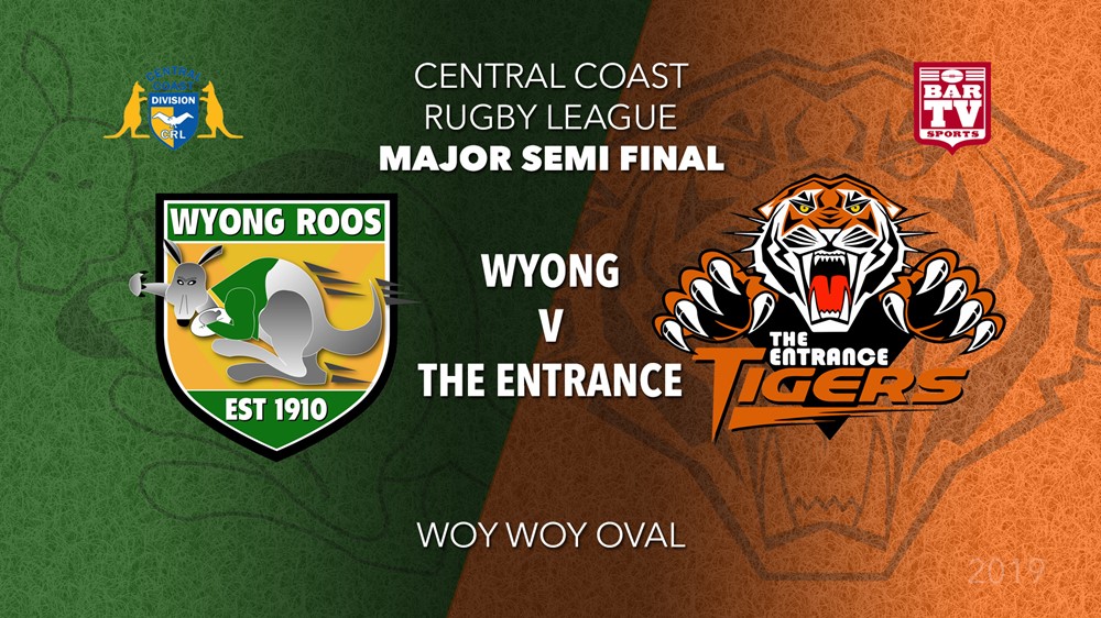 Central Coast Rugby League 1st Grade - Wyong Roos v The Entrance Tigers Slate Image