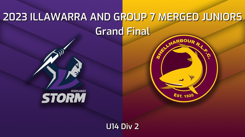 230909-Illawarra and Group 7 Merged Juniors Grand Final - U14 Div 2 - Southern Highlands Storm v Shellharbour Sharks Slate Image
