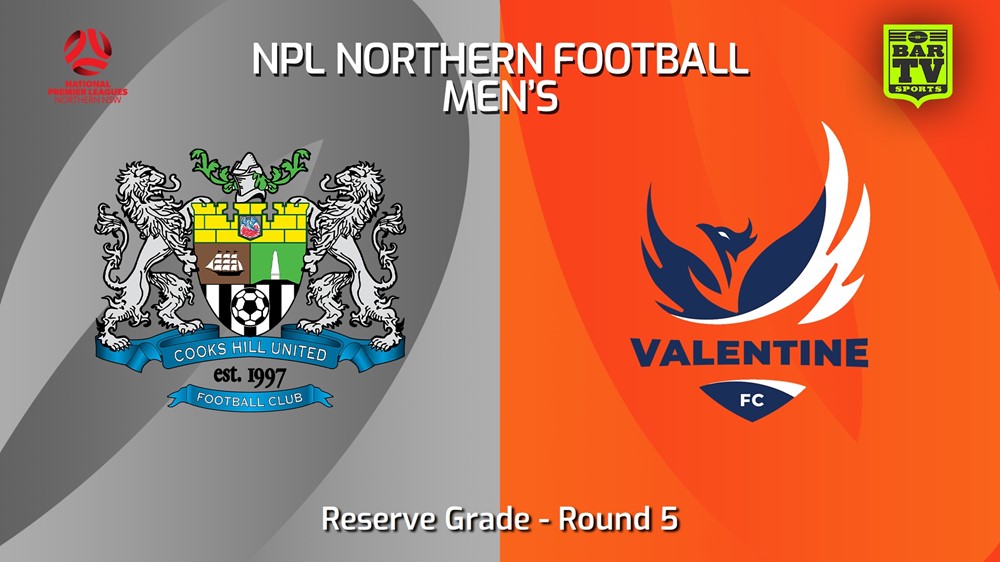 240323-NNSW NPLM Res Round 5 - Cooks Hill United FC Res v Valentine Phoenix FC Res Slate Image
