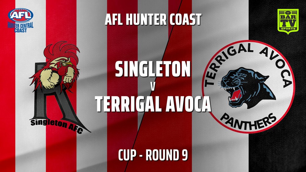 MINI GAME: AFL Hunter Central Coast Round 9 - Cup - Singleton Roosters v Terrigal Avoca Panthers Slate Image