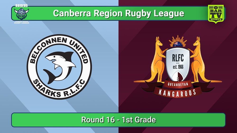 250802-video-Canberra Round 16 - 1st Grade - Belconnen United Sharks v Queanbeyan Kangaroos Slate Image