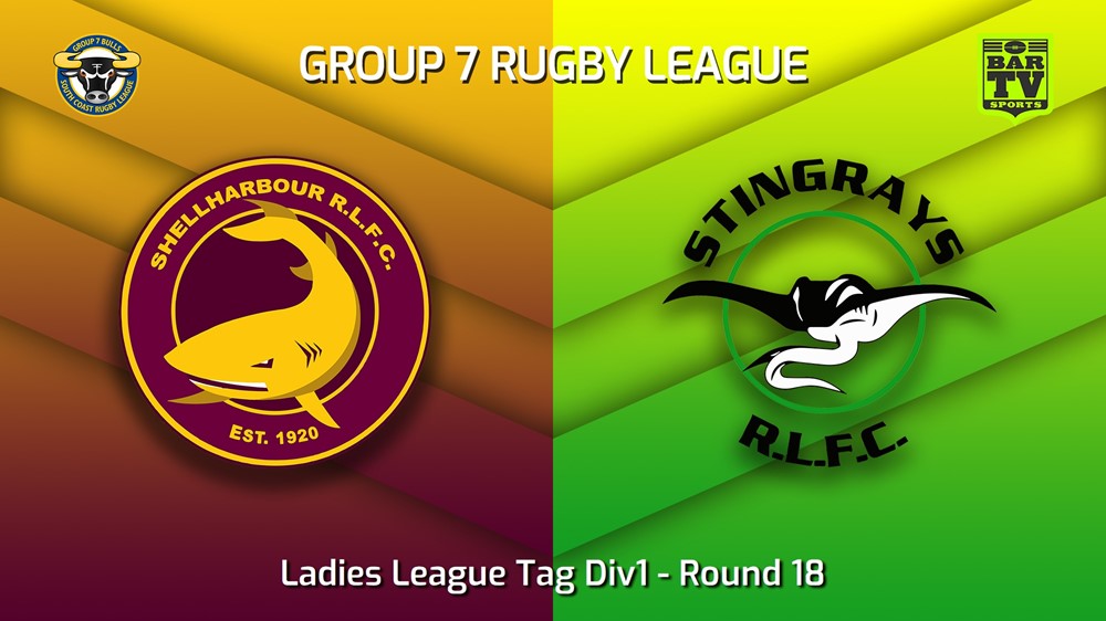 230820-South Coast Round 18 - Ladies League Tag Div1 - Shellharbour Sharks v Stingrays of Shellharbour Slate Image