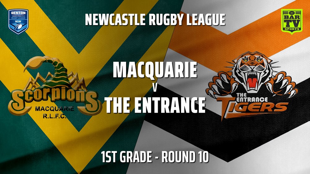 210605-Newcastle Rugby League Round 10 - 1st Grade - Macquarie Scorpions v The Entrance Tigers Slate Image