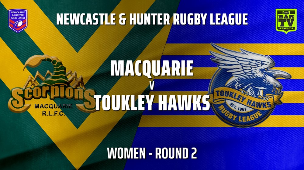 NHRL Round 2 - Women - Macquarie Scorpions v Toukley Hawks Minigame Slate Image