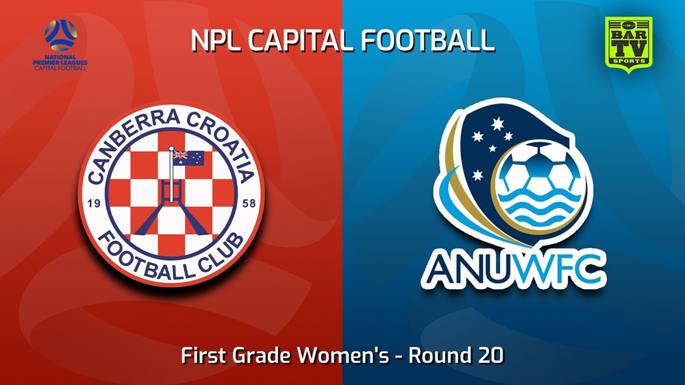 230827-Capital Womens Round 20 - Canberra Croatia FC (women) v ANU WFC Slate Image