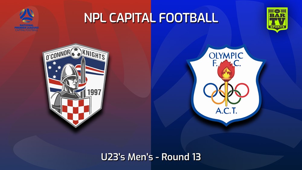 230708-Capital NPL U23 Round 13 - O'Connor Knights SC U23 v Canberra Olympic U23 Slate Image