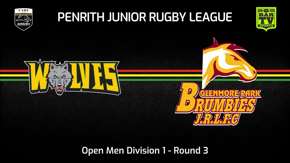 240425-video-Penrith & District Junior Rugby League Round 3 - Open Men Division 1 - Windsor Wolves v Glenmore Park Brumbies Minigame Slate Image