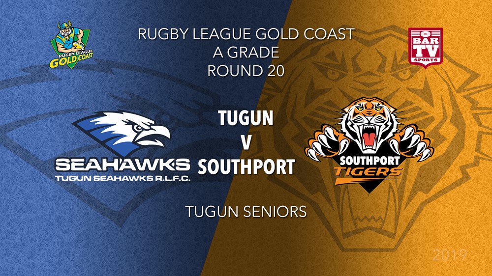 RLGC Round 20 - A Grade - Tugun Seahawks v Southport Tigers Slate Image