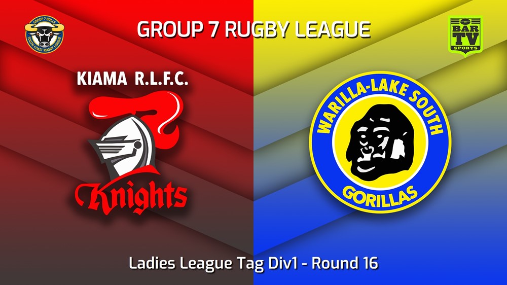 220814-South Coast Round 16 - Ladies League Tag Div1 - Kiama Knights v Warilla-Lake South Gorillas Slate Image