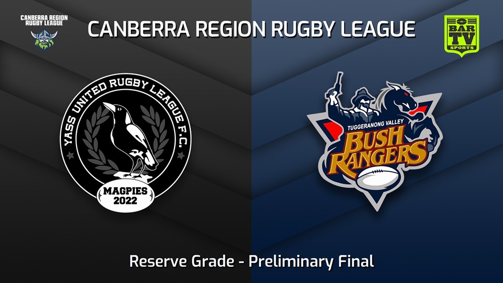 230910-Canberra Preliminary Final - Reserve Grade - Yass Magpies v Tuggeranong Bushrangers Slate Image