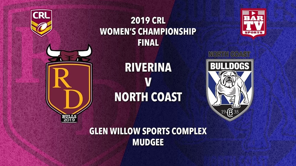 2019 CRL U23s and Womens Grand Final - Riverina Bulls v North Coast Bulldogs Slate Image