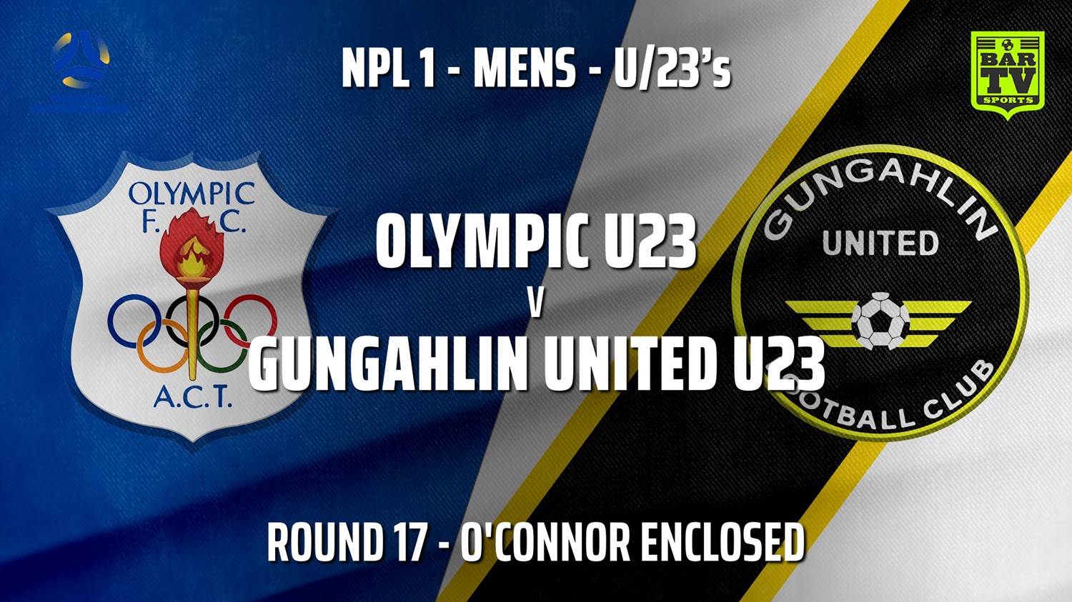 MINI GAME: Capital NPL U23 Round 17 - Canberra Olympic U23 v Gungahlin United U23 Slate Image