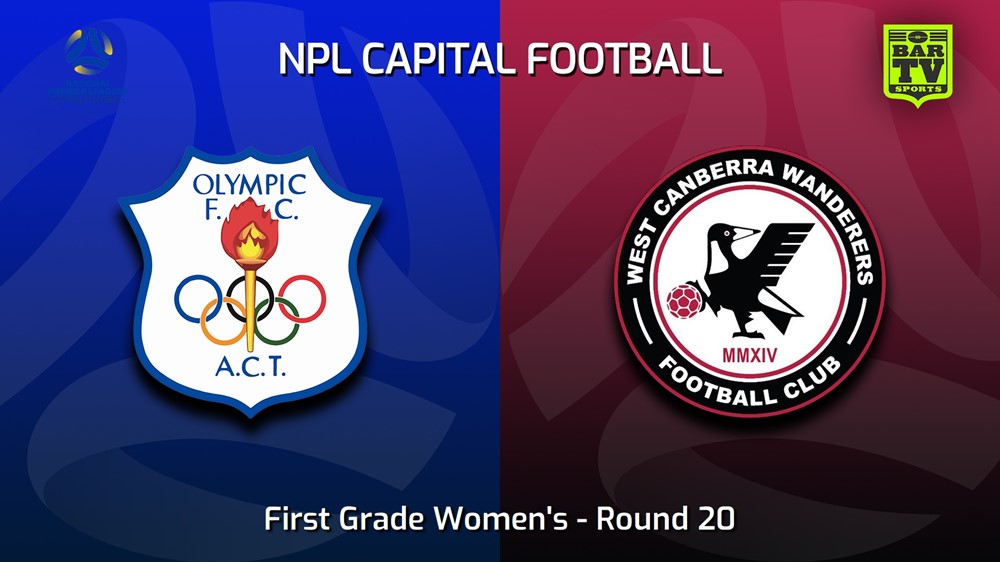 230827-Capital Womens Round 20 - Canberra Olympic FC (women) v West Canberra Wanderers FC (women) Minigame Slate Image