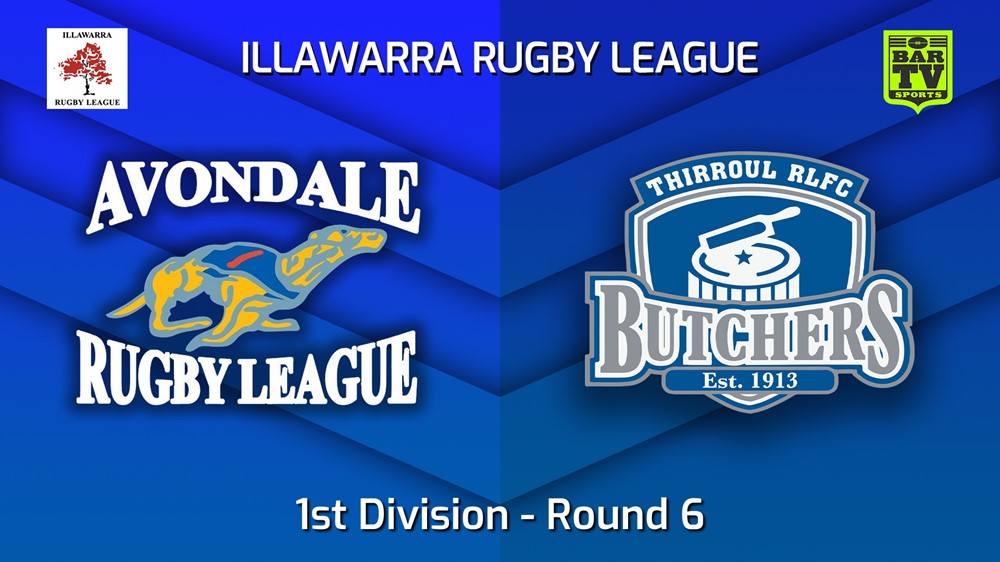 220605-Illawarra Round 6 - 1st Division - Avondale Greyhounds v Thirroul Butchers Slate Image