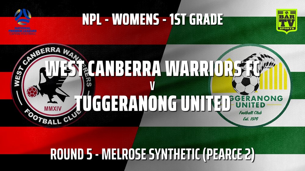 210509-NPLW - Capital Round 5 - West Canberra Warriors FC (women) v Tuggeranong United FC (women) Slate Image