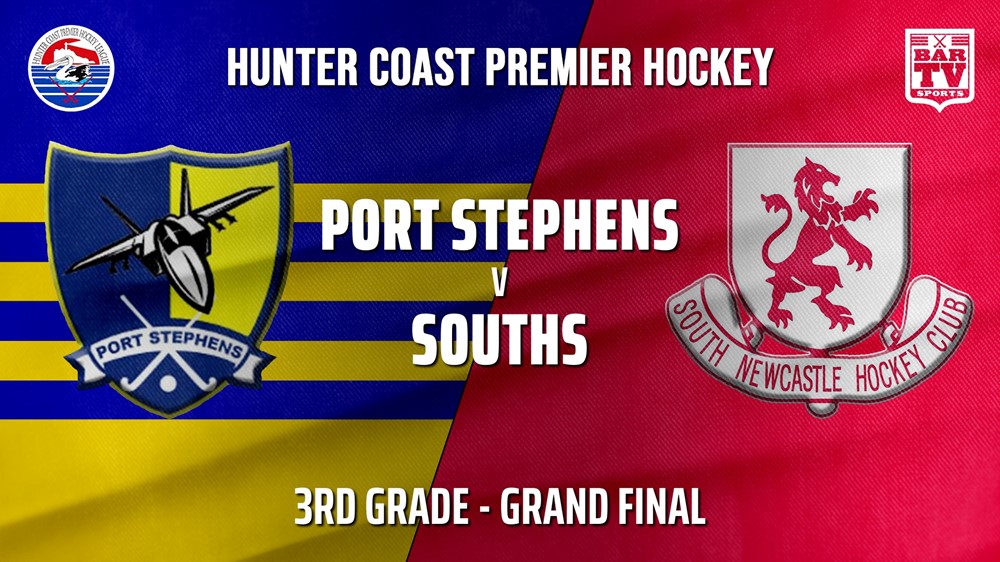 220917-Hunter Coast Premier Hockey Grand Final - 3rd Grade - Port Stephens Hornets v South Newcastle Slate Image