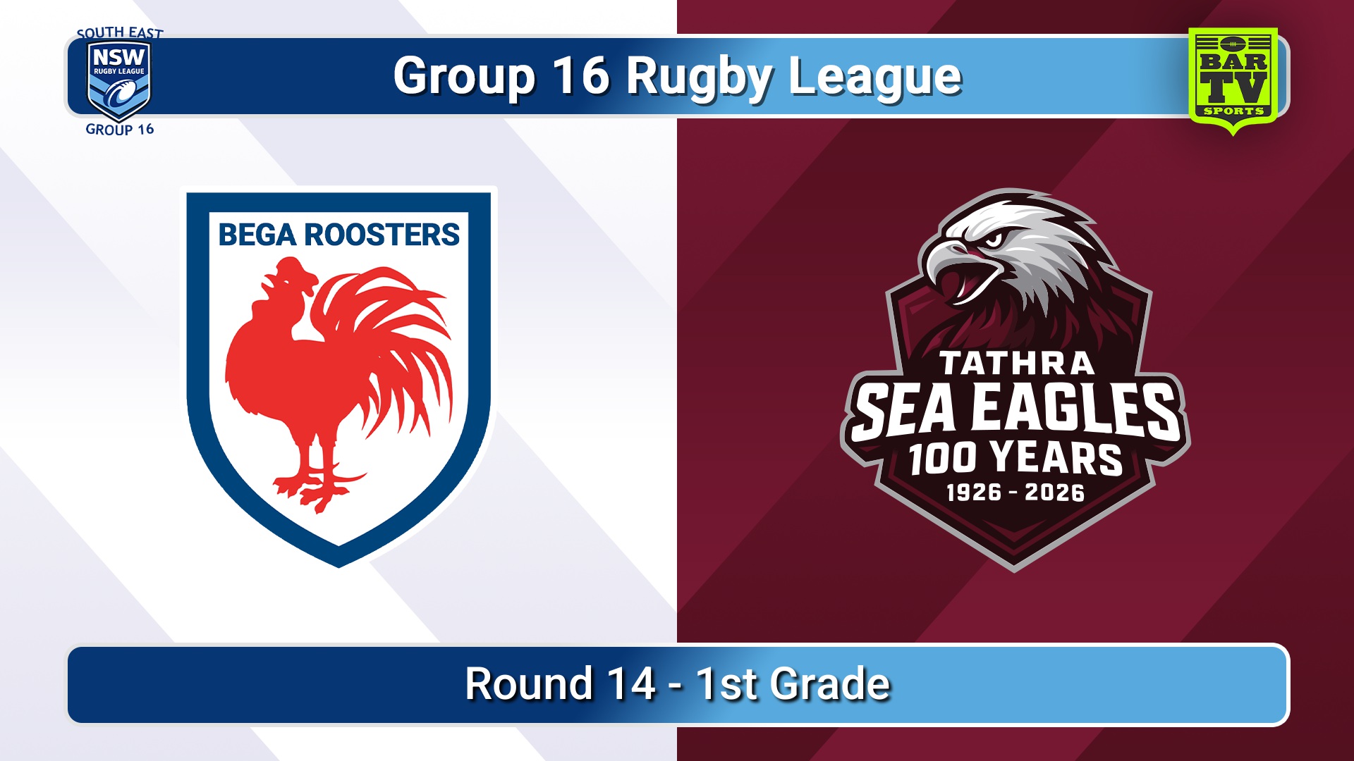 260809-video-Group 16 Rugby League  Round 14 - 1st Grade - Bega Roosters v Tathra Sea Eagles Slate Image
