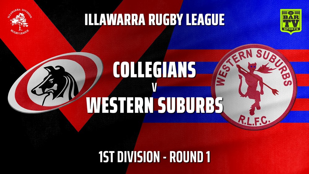 IRL Round 1 - 1st Division - Collegians v Western Suburbs Devils Slate Image