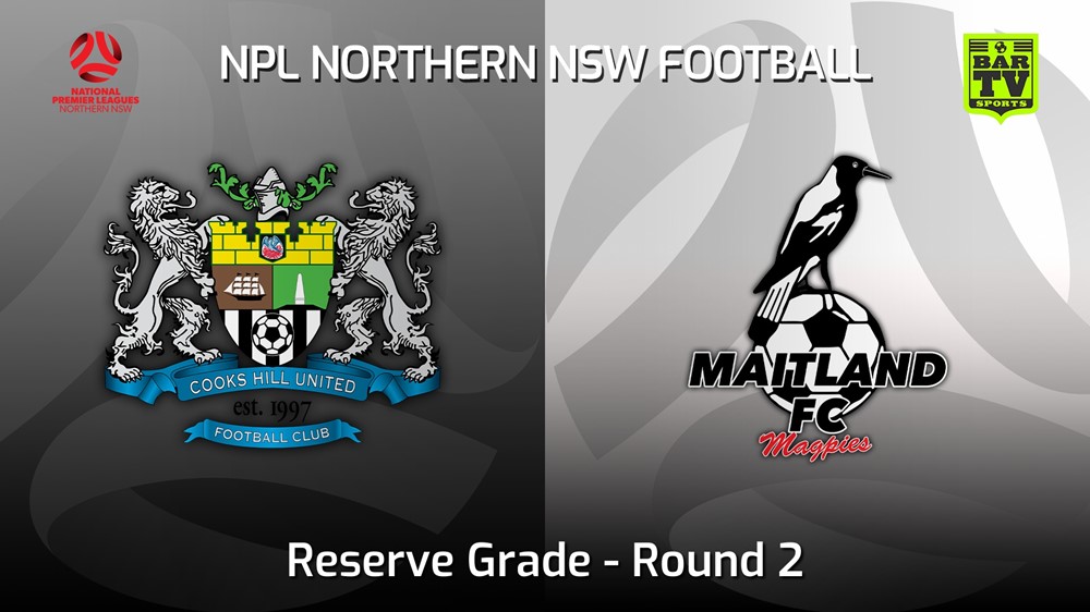 220311-NNSW NPL Res Round 2 - Cooks Hill United FC (Res) v Maitland FC Res Slate Image