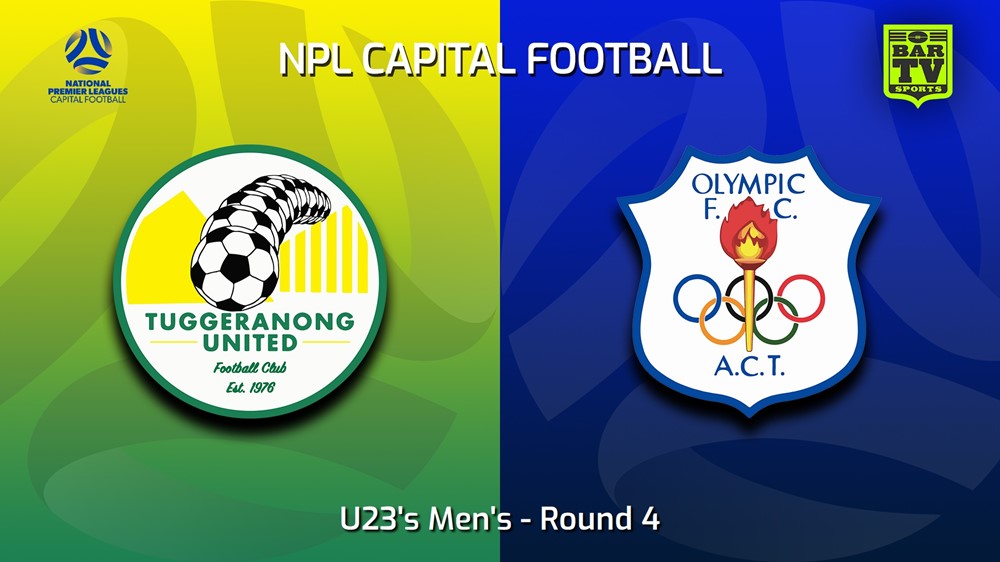230430-Capital NPL U23 Round 4 - Tuggeranong United U23 v Canberra Olympic U23 Slate Image