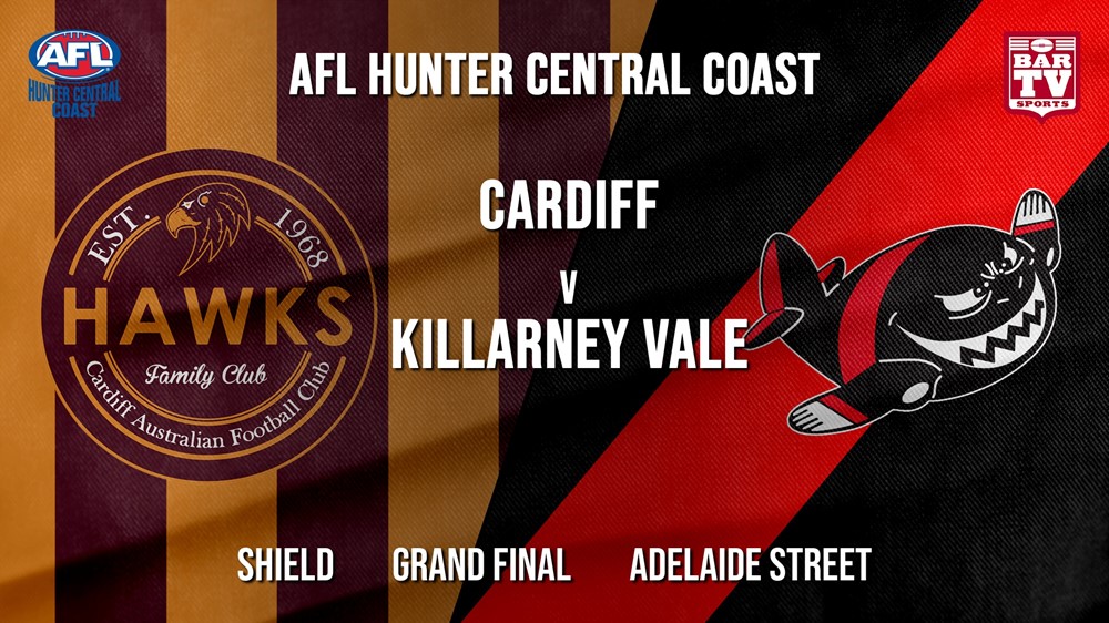 AFL HCC Grand Final - Shield - Cardiff Hawks v Killarney Vale Bombers Slate Image