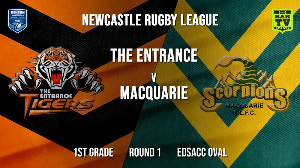 Newcastle Rugby League Round 1 - 1st Grade - The Entrance Tigers v Macquarie Scorpions Slate Image