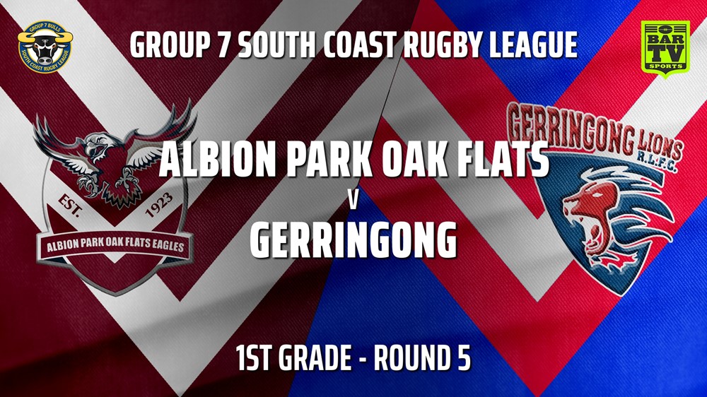 210515-Group 7 RL Round 5 - 1st Grade - Albion Park Oak Flats v Gerringong Slate Image
