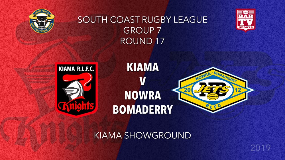  Group 7 South Coast Rugby League Round 17 - 1st Grade -  Kiama Knights v Nowra-Bomaderry  Slate Image