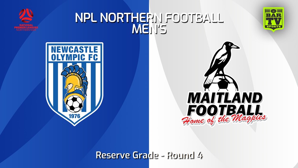 240316-NNSW NPLM Res Round 4 - Newcastle Olympic Res v Maitland FC Res Slate Image