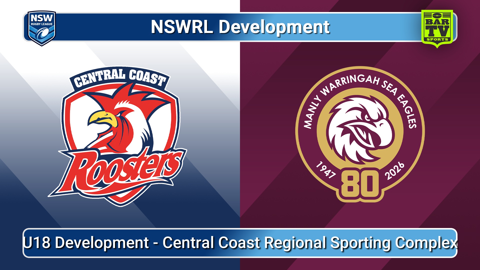 260405-video-NSWRL Development Development Match - U18 Development - Central Coast Roosters v Manly Warringah Sea Eagles Slate Image