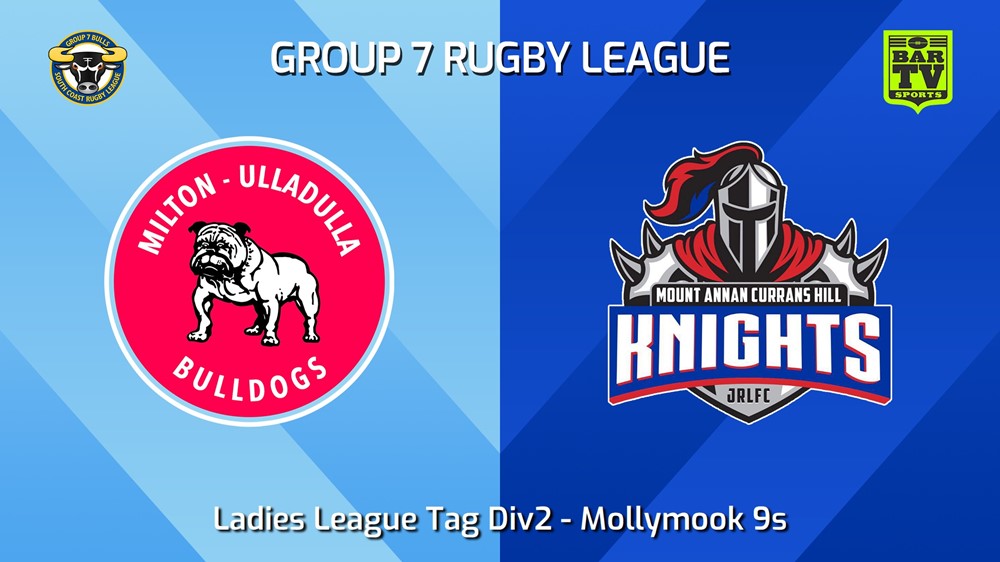 240309-South Coast Mollymook 9s - Ladies League Tag Div2 - Milton-Ulladulla Bulldogs v Mt Annan Knights Slate Image
