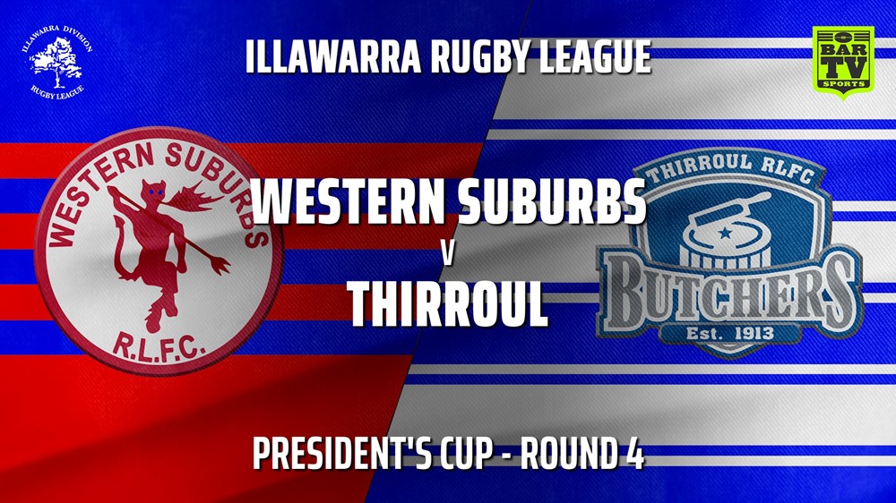 210501-IRL Round 4 - President's Cup - Western Suburbs Devils v Thirroul Butchers Slate Image