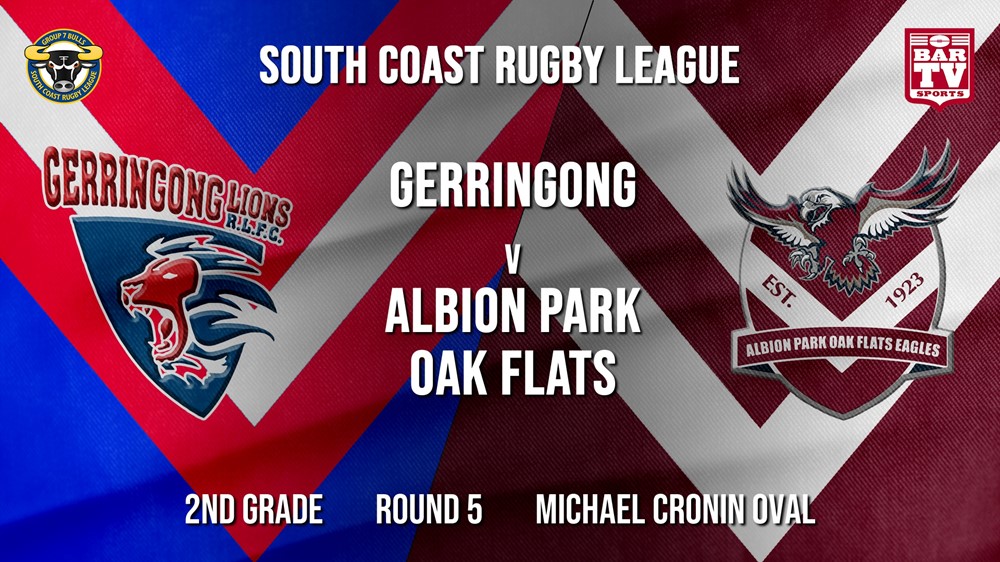 Group 7 RL Round 5 - 2nd Grade - Gerringong v Albion Park Oak Flats Slate Image