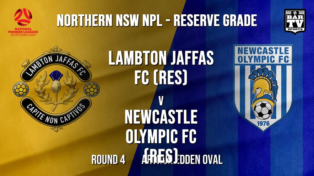 NPL NNSW RES Round 4 - Lambton Jaffas FC (Res) v Newcastle Olympic FC (Res) Slate Image
