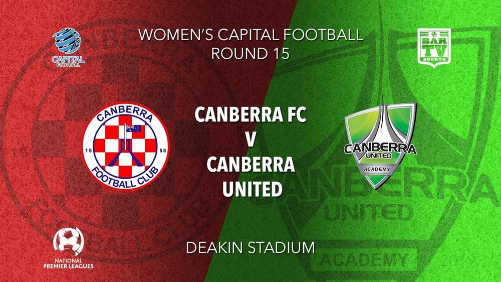 NPL Women - Capital Round 15 - Canberra FC (women) v Canberra United Academy Slate Image