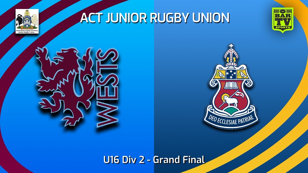 230903-ACT Junior Rugby Union Grand Final - U16 Div 2 - Wests Lions v Canberra Grammar Minigame Slate Image
