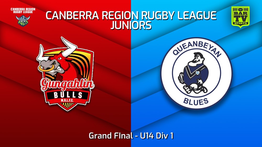 250906-video-Canberra Region Rugby League Juniors Grand FInal - U14 Div 1 - Gungahlin Bulls Juniors v Queanbeyan Blues Juniors Slate Image