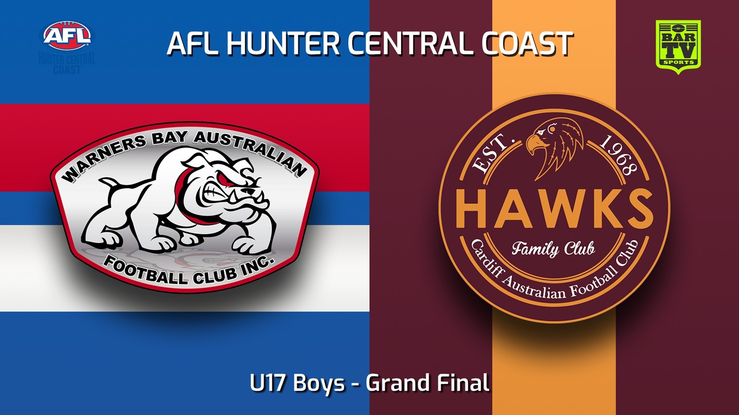240901-video-AFL Hunter Central Coast Grand Final - U17 Boys - Warners Bay Bulldogs v Cardiff Hawks Slate Image