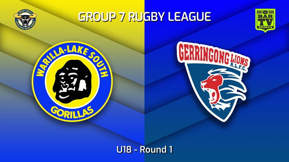 MINI GAME: South Coast Round 1 - U18 - Warilla-Lake South Gorillas v Gerringong Lions Red Slate Image