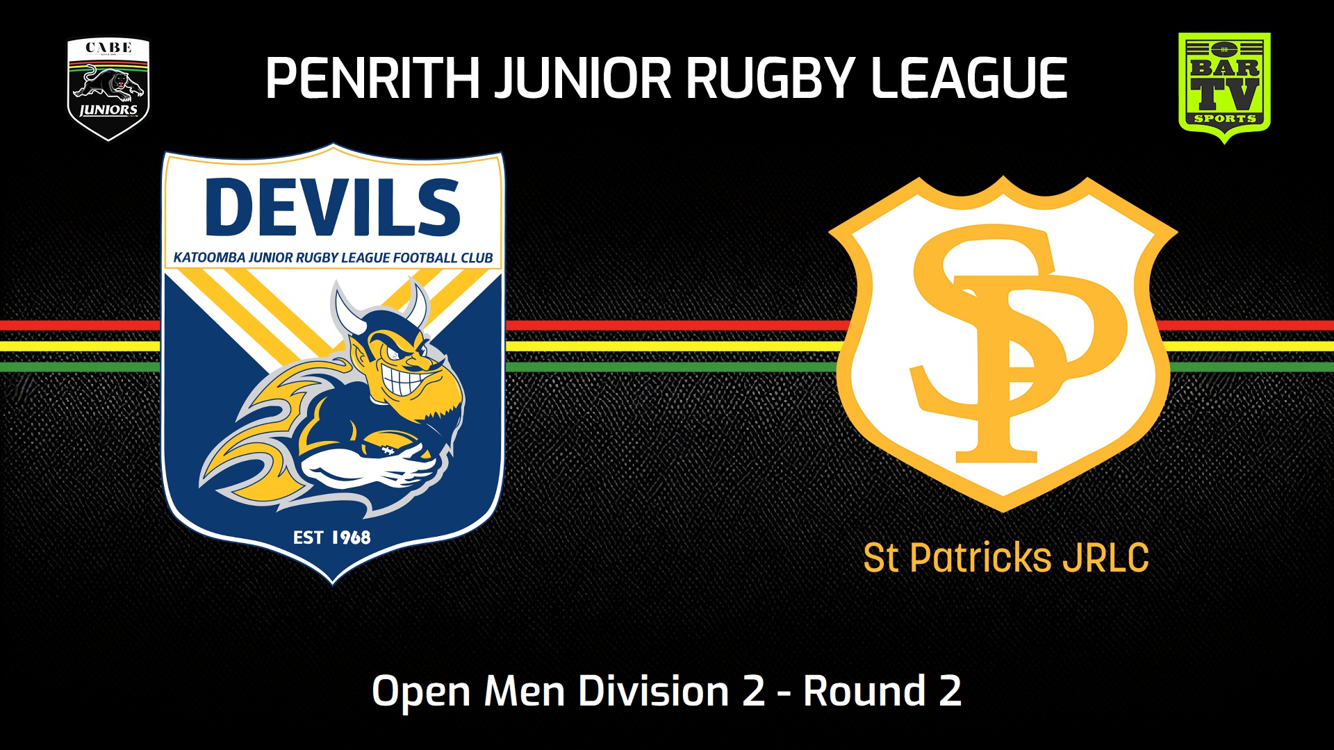 240414-Penrith & District Junior Rugby League Round 2 - Open Men Division 2 - Katoomba Devils v St Patricks Slate Image