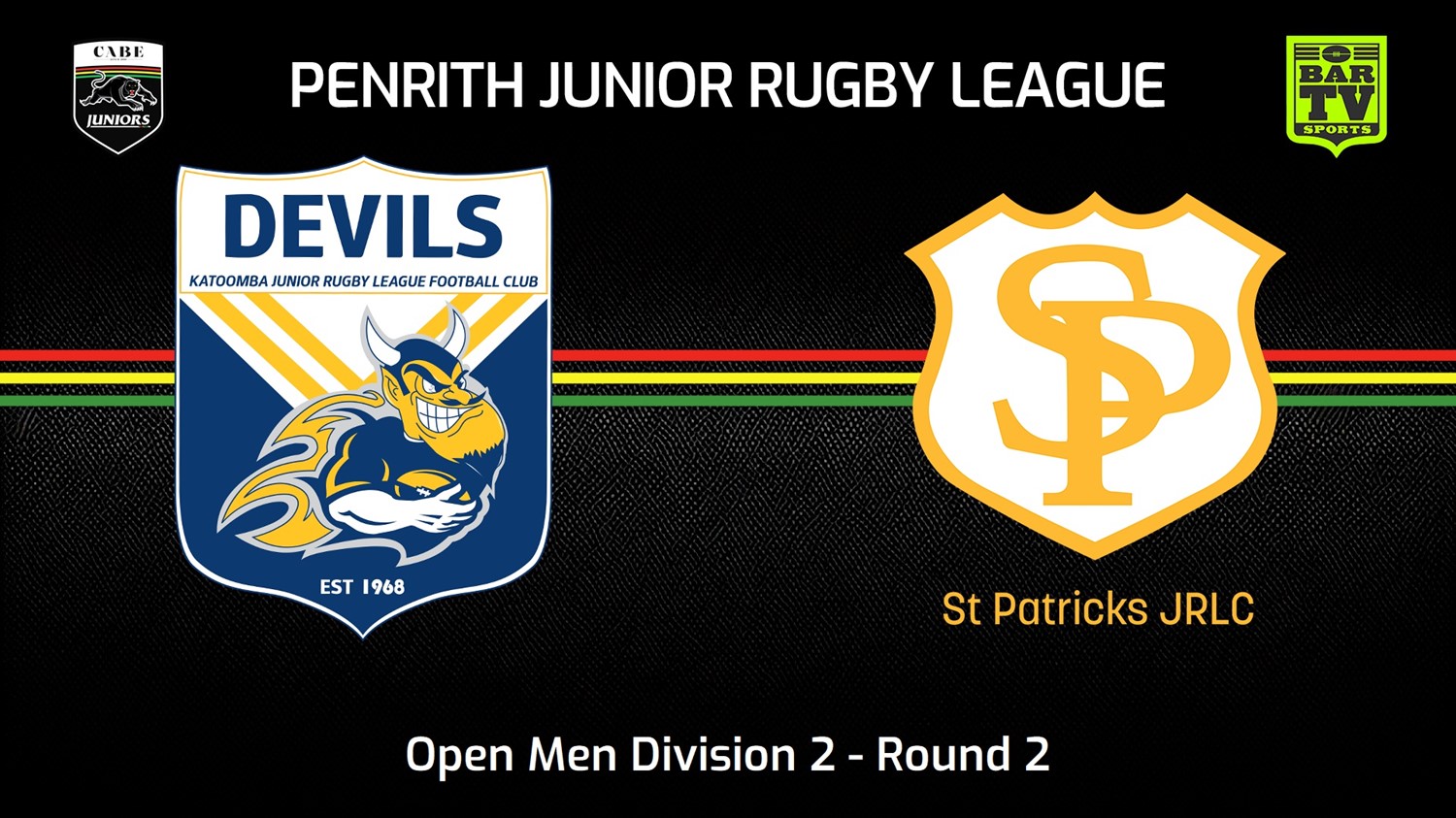 240414-Penrith & District Junior Rugby League Round 2 - Open Men Division 2 - Katoomba Devils v St Patricks Slate Image