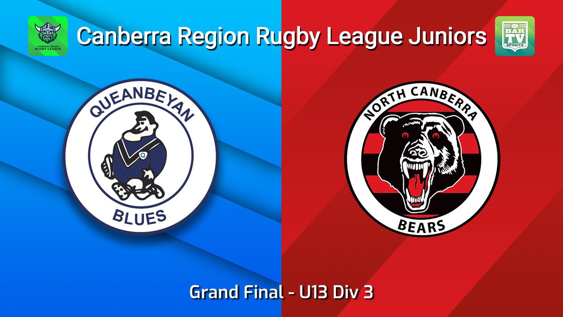 260912-video-Canberra Region Rugby League Juniors Grand Final - U13 Div 3 - Queanbeyan Blues Juniors v North Canberra Bears Slate Image